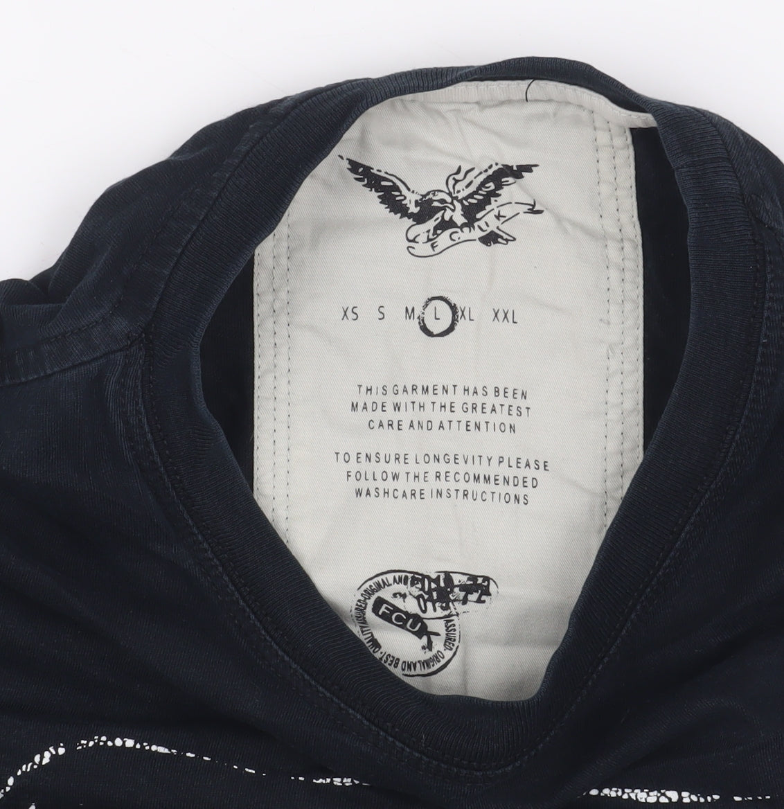 Mens UK Size L French Connection Black  T-Shirt