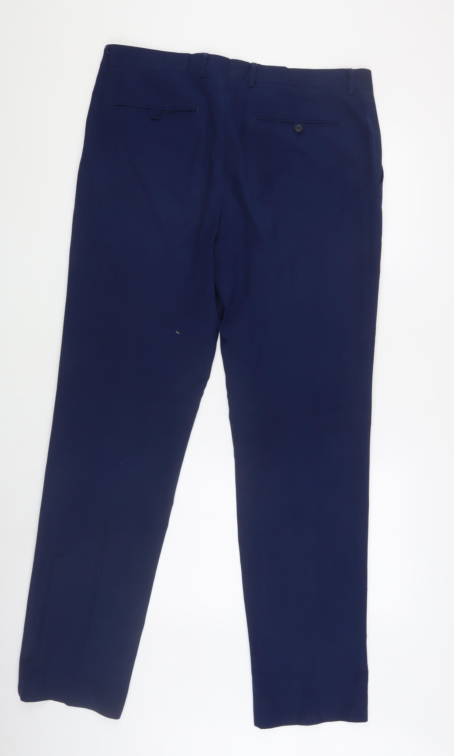 dobell Men's Blue Slim Fit Dress Pants 36L