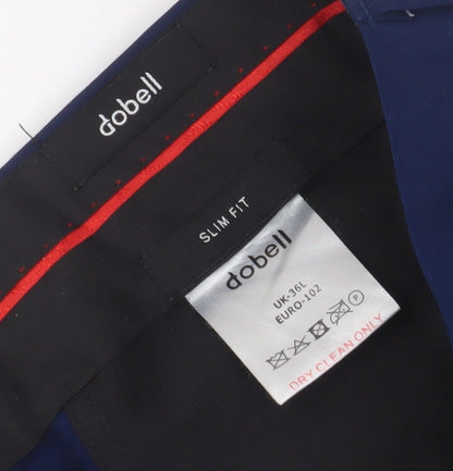 dobell Men's Blue Slim Fit Dress Pants 36L