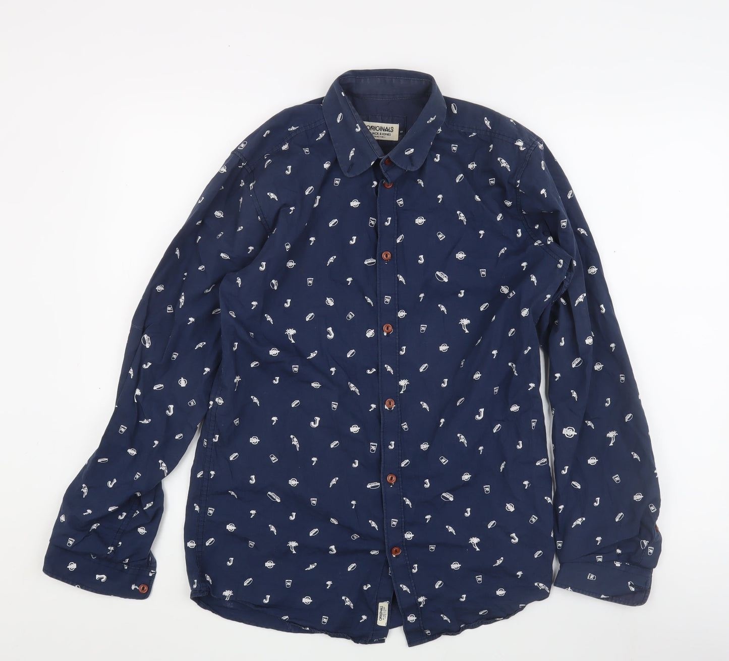 Jack & Jones Men's Blue Graphic Print Shirt S