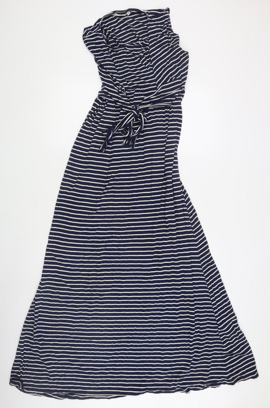 JoJo Maman Bébé Blue M Striped Dress - Women’s Cotton Jersey