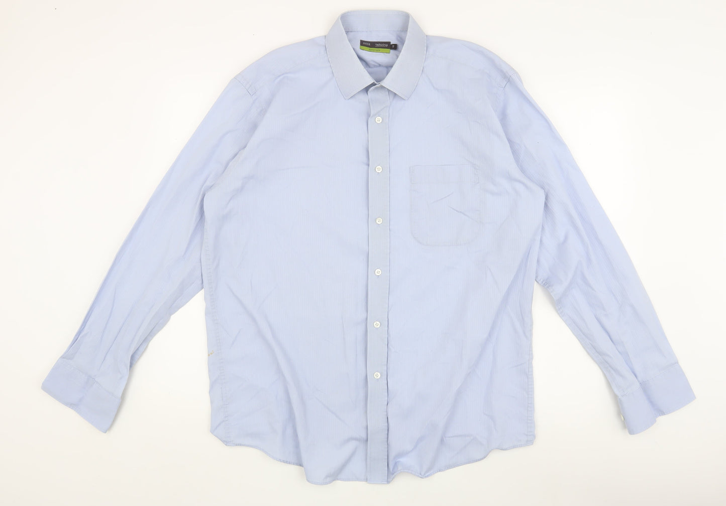 Marks and Spencer Men's Blue Classic Fit Shirt 17/43