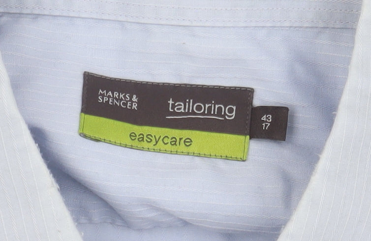 Marks and Spencer Men's Blue Classic Fit Shirt 17/43