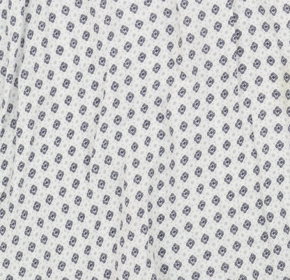 Brownie Women’s White Floral Blouse, Long Sleeve - Size P