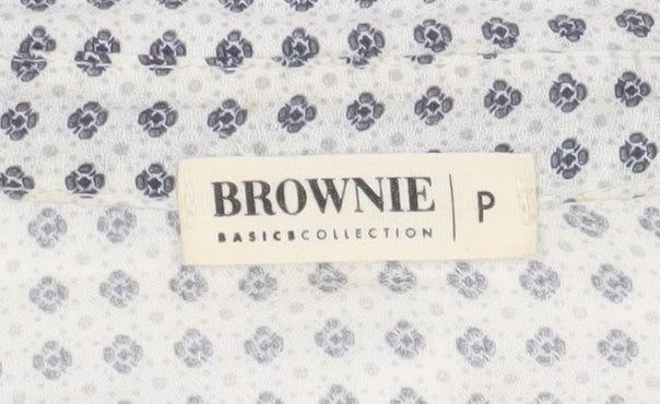 Brownie Women’s White Floral Blouse, Long Sleeve - Size P