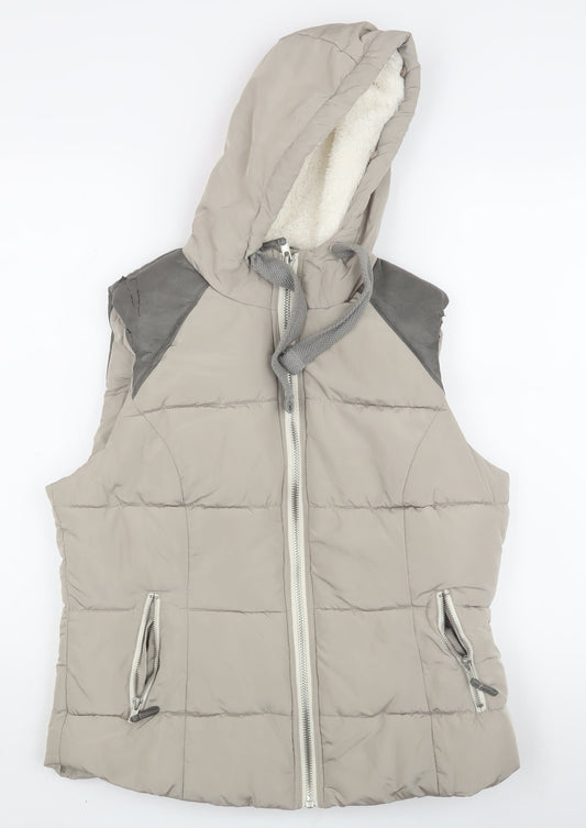 New Look Women’s Beige Puffer Waistcoat, Size 14