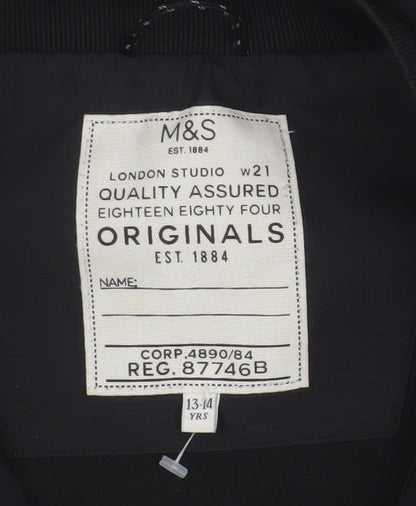 Teens UK Size 13-14 YRS Marks and Spencer Black Parka Coat