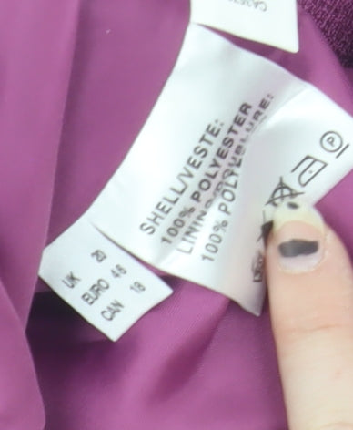 Jacques Vert Women's Purple Sleeveless Blouse, Size 20