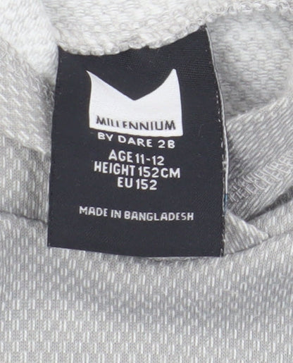 Millennium Boys Grey Pullover Hoodie 11-12 Yrs Regular Fit