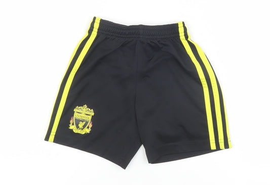 Additional front view of Adidas boys’ black football shorts, size 2, years