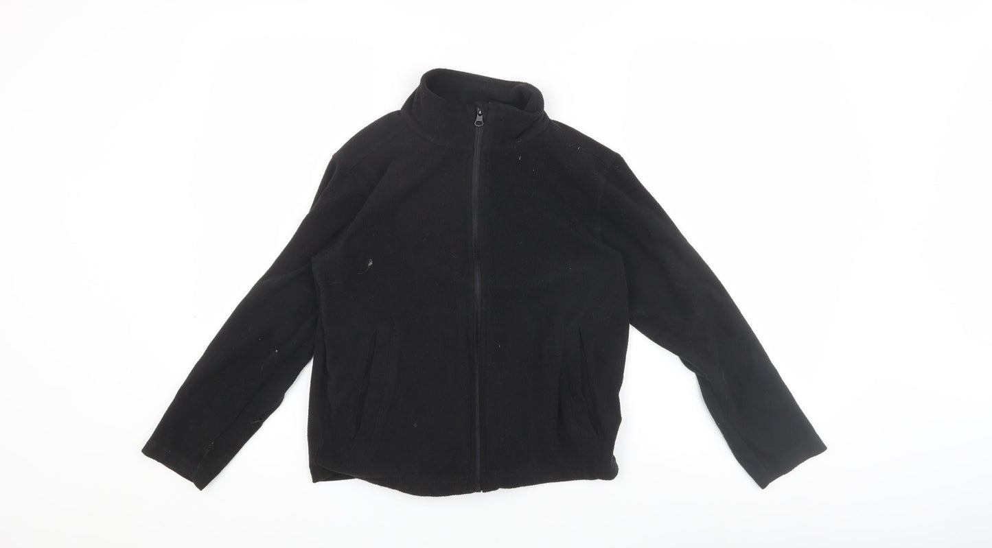 Regatta Boys Black Fleece Zip Jacket, Size 12 Years