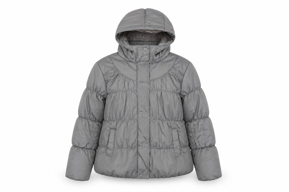 Front view of Marks & Spencer girls’ grey puffer jacket 11-12 years
