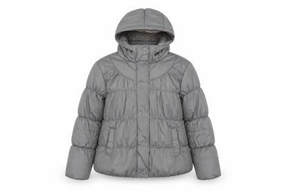 Front view of Marks & Spencer girls’ grey puffer jacket 11-12 years
