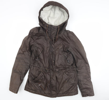 Womens UK Size 4 H&M Brown Parka Coat