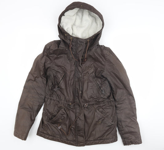 Womens UK Size 4 H&M Brown Parka Coat