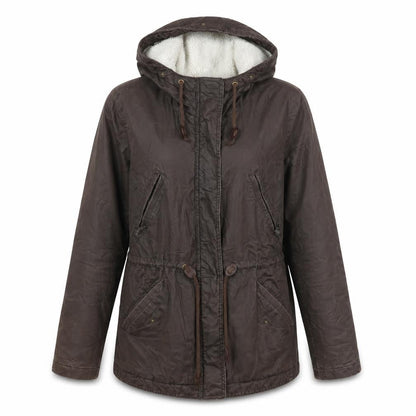 Womens UK Size 4 H&M Brown Parka Coat