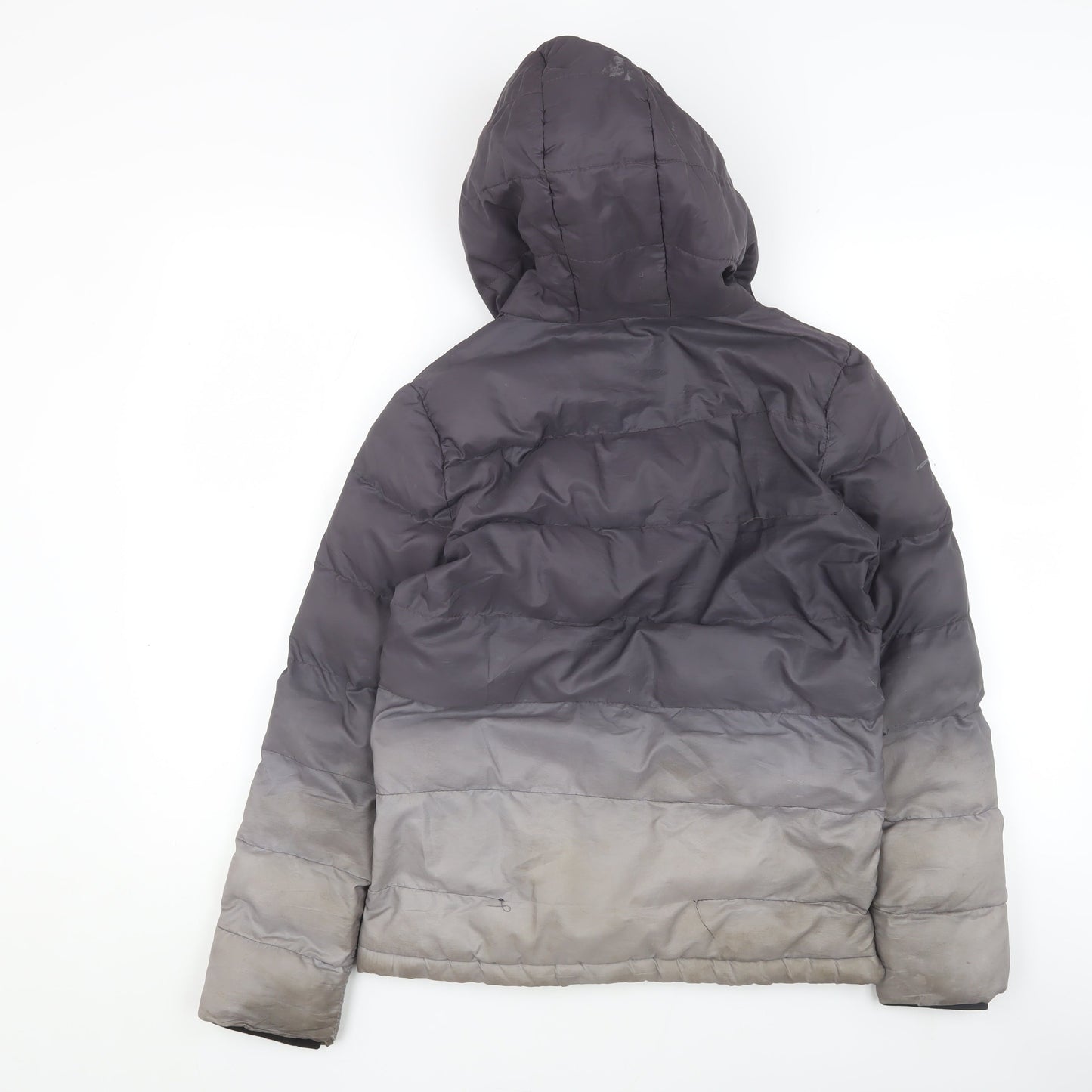 PF Boys Grey Ombré Puffer Jacket, 11-12 Years, Hooded