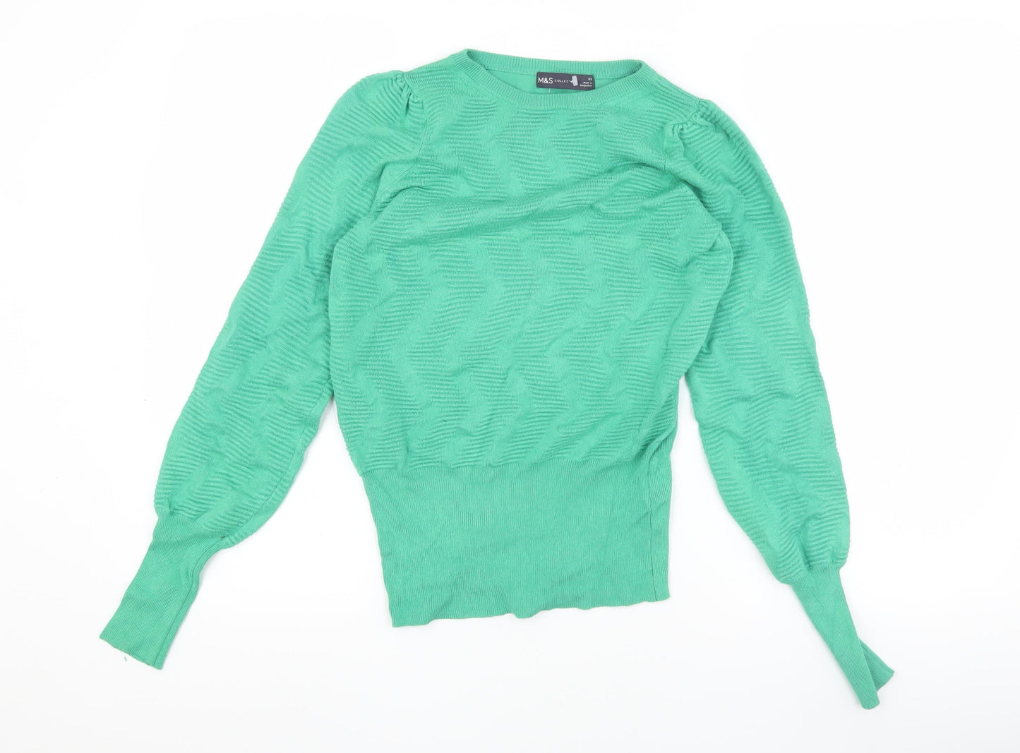 Womens UK Size XS Marks and Spencer Green Pullover Jumper
