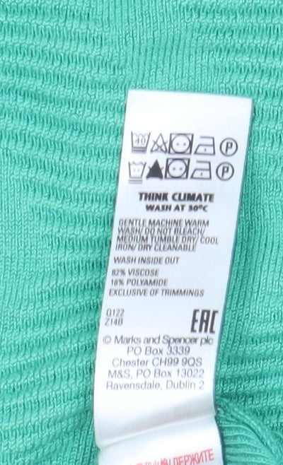 Womens UK Size XS Marks and Spencer Green Pullover Jumper
