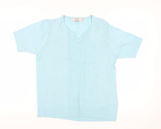 Honor Millburn Women's Blue V-Neck Pullover Jumper M