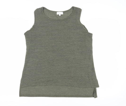 Womens UK Size 14 Apricot Green Basic Tank
