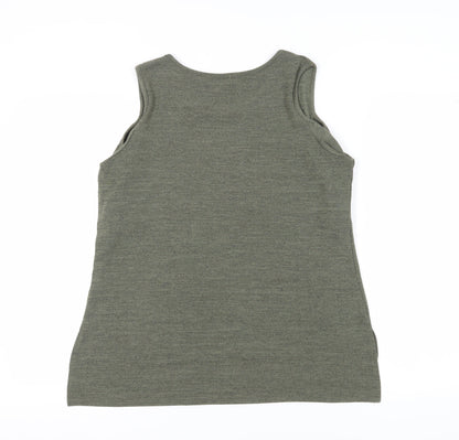 Womens UK Size 14 Apricot Green Basic Tank