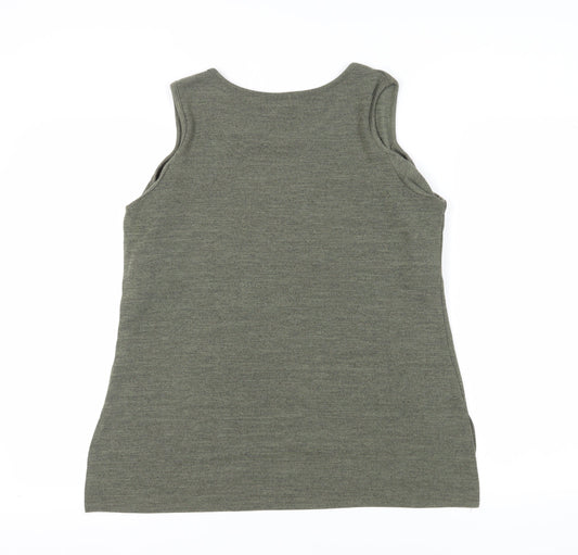 Womens UK Size 14 Apricot Green Basic Tank