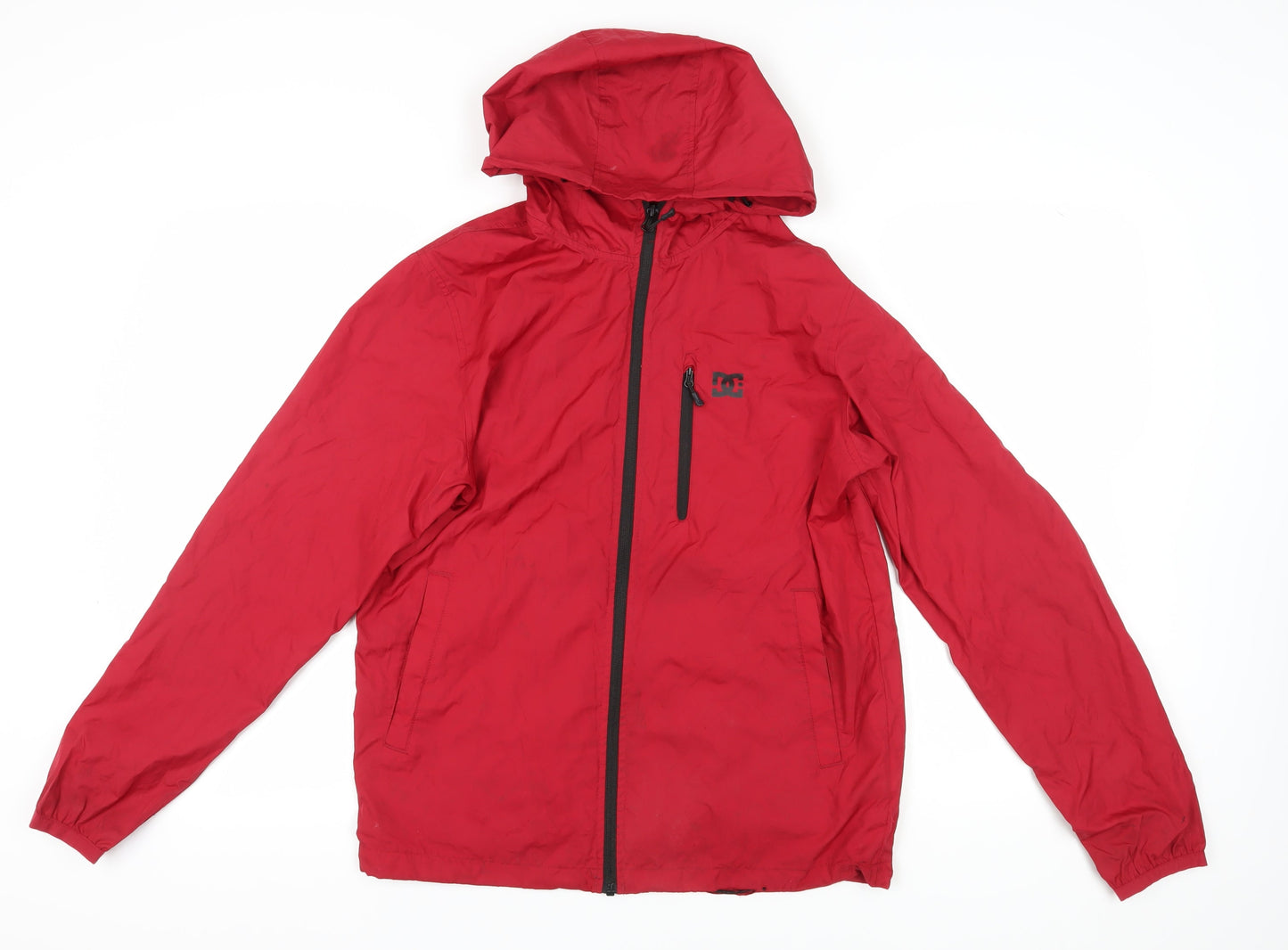 Mens UK Size S DC Red Windbreaker Coat