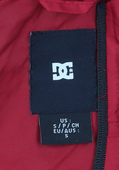 Mens UK Size S DC Red Windbreaker Coat
