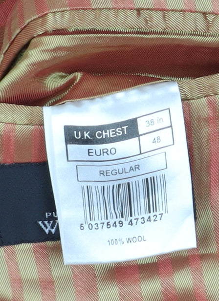 Mens UK Size 38 Jeff Banks Regular Brown Suit Jacket
