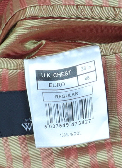 Mens UK Size 38 Jeff Banks Regular Brown Suit Jacket