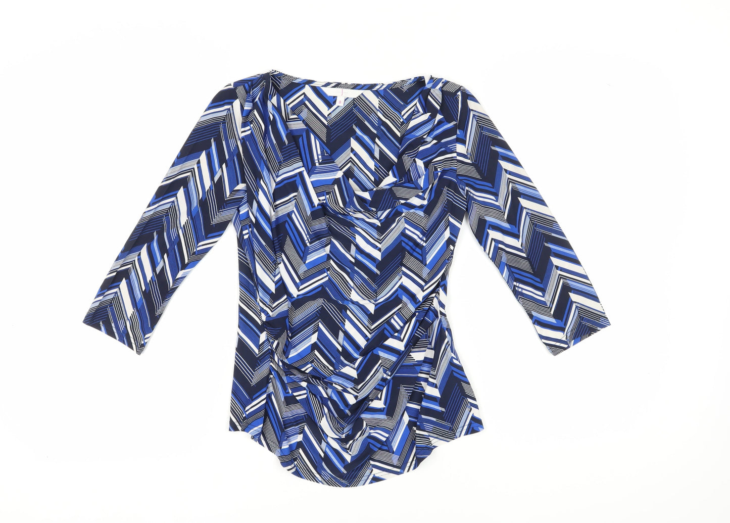 Jasper Conran Women's Blue Geometric Blouse Size 8