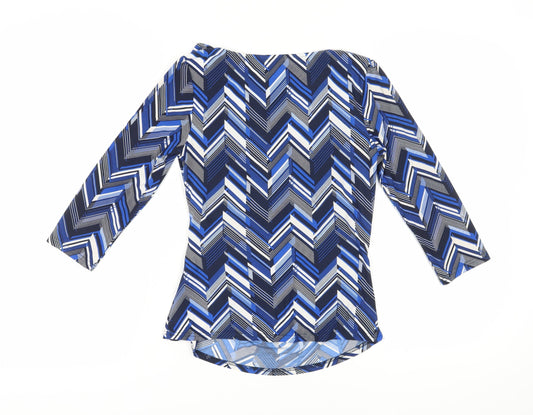 Jasper Conran Women's Blue Geometric Blouse Size 8