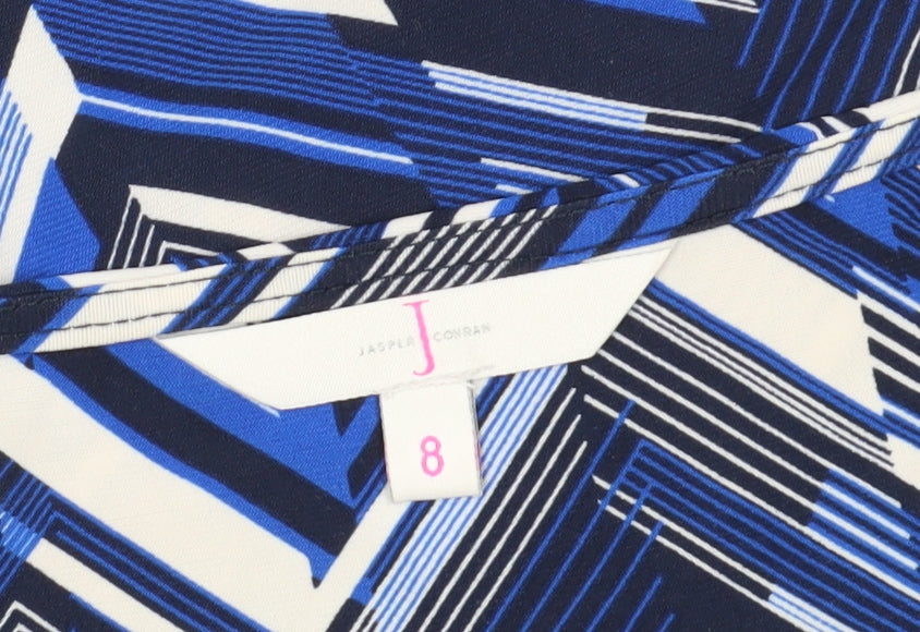 Jasper Conran Women's Blue Geometric Blouse Size 8