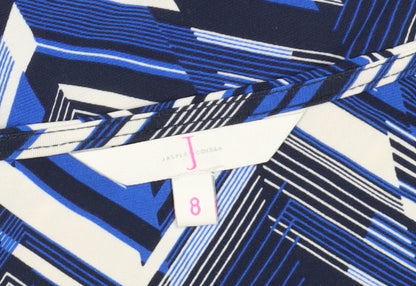 Jasper Conran Women's Blue Geometric Blouse Size 8