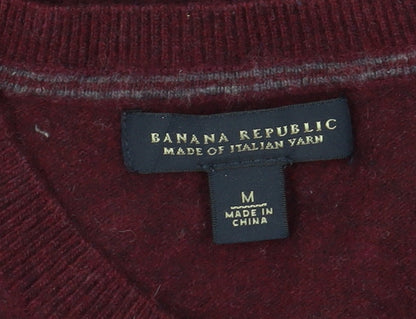 Banana Republic Red Wool Pullover Unisex M Jumper
