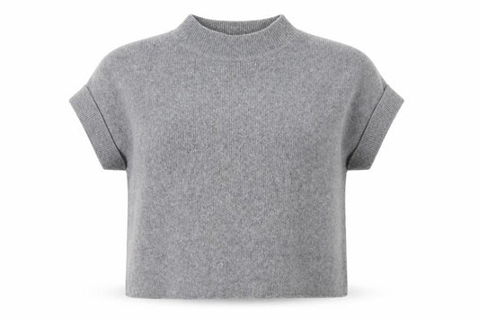 White Stuff Women's Grey Mock Neck Pullover Jumper L
