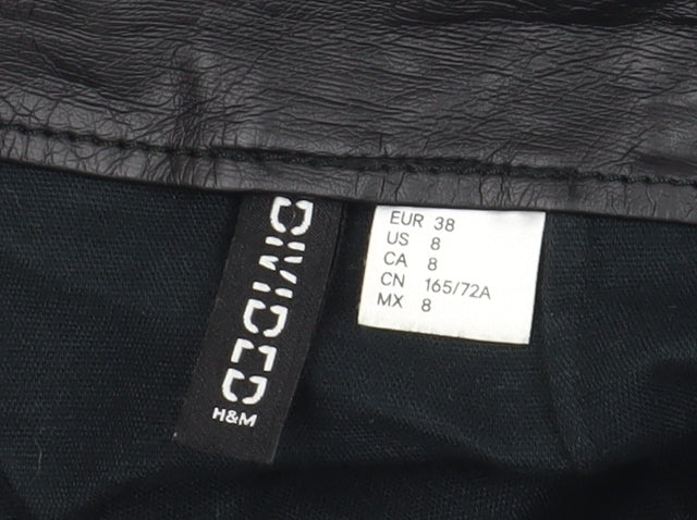 H&M Women’s Black Pencil Skirt, Size 10, Zip Accents
