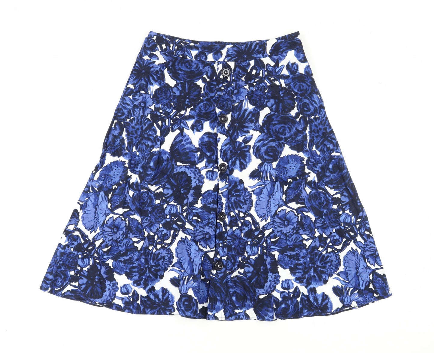 Laura Ashley Women's Blue Knee Length A-Line Skirt Size 10