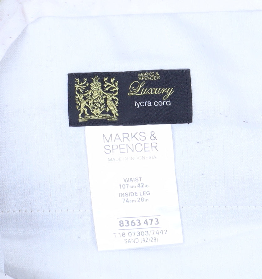 Marks and Spencer Beige Corduroy Trousers 42