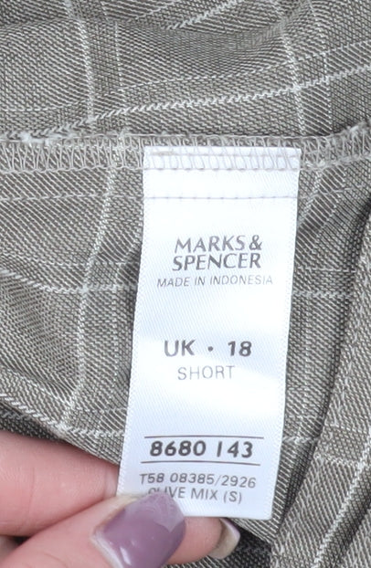 Womens UK Size 18 Marks and Spencer Regular Fit Dress Pants Brown Trousers