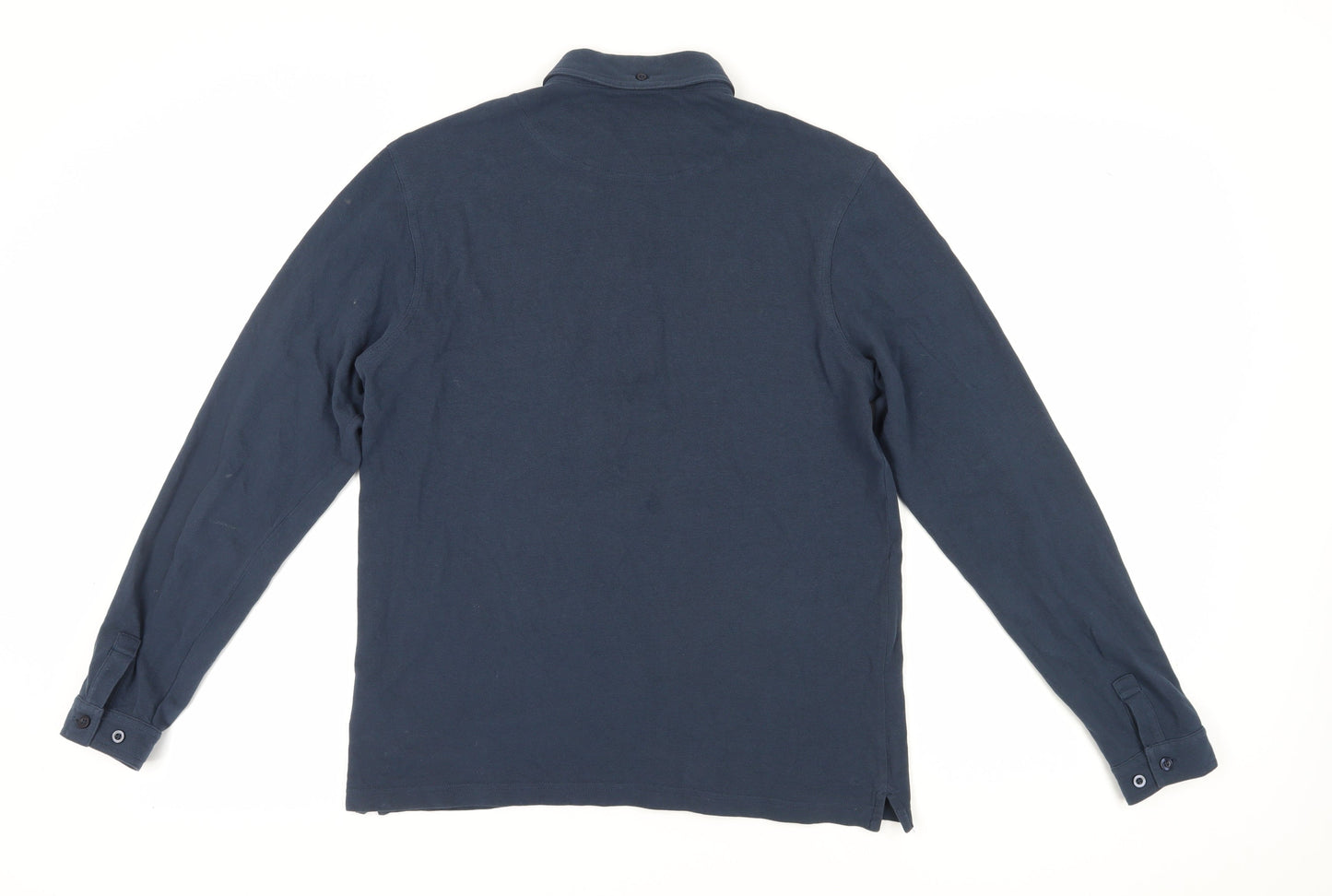 Farah Men's Blue Long Sleeve Polo Shirt M