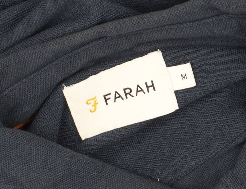 Farah Men's Blue Long Sleeve Polo Shirt M