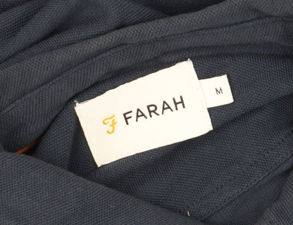 Farah Men's Blue Long Sleeve Polo Shirt M