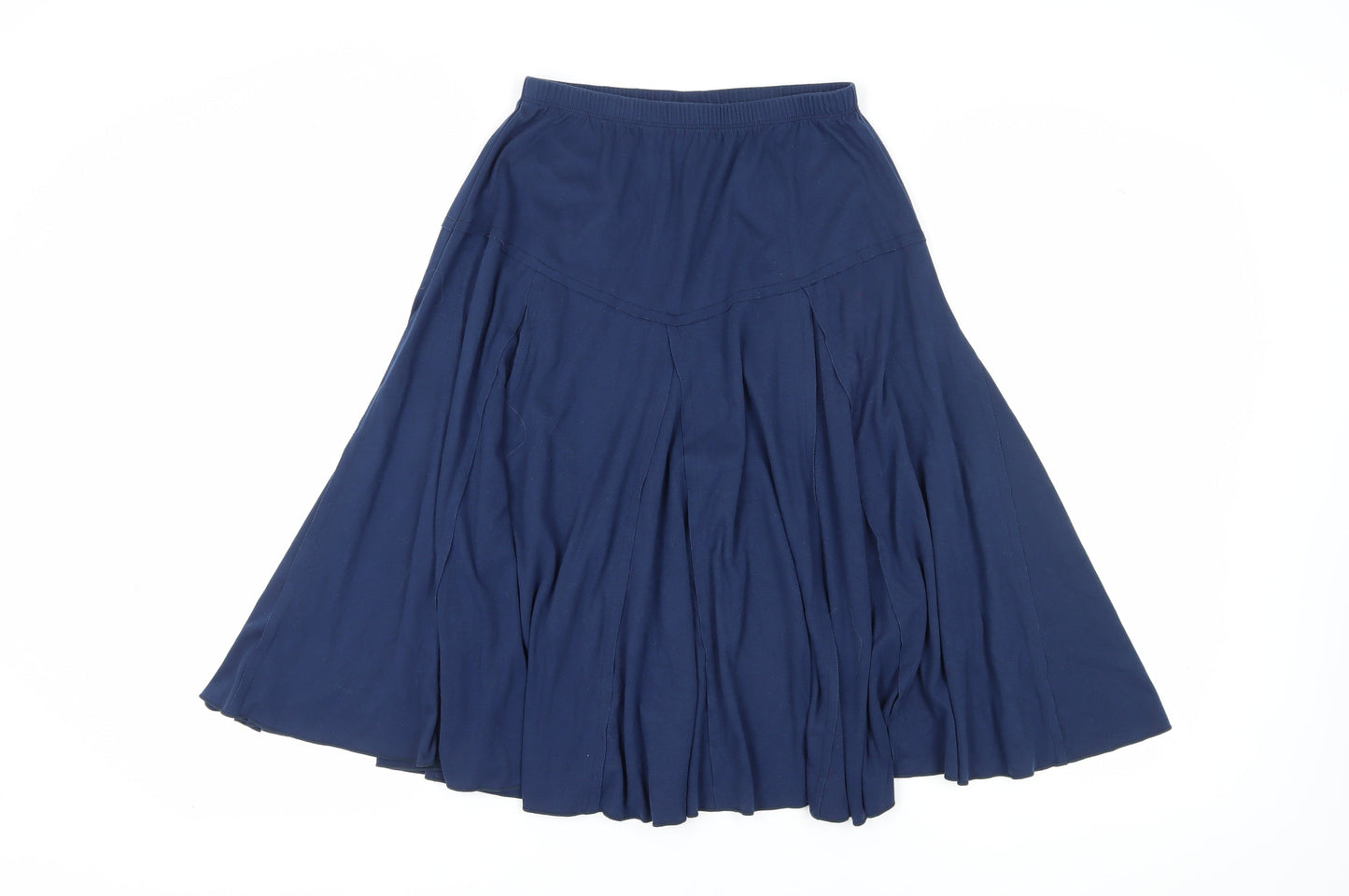 Damart Women's Blue Flare Skirt Size 12 Elastic Waist