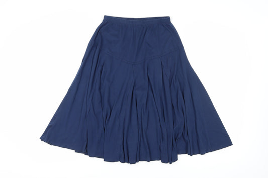 Damart Women's Blue Flare Skirt Size 12 Elastic Waist