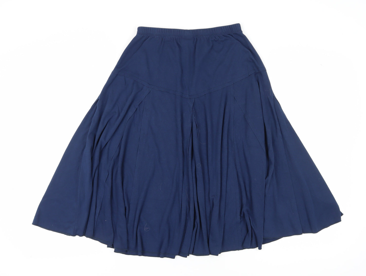 Damart Women's Blue Flare Skirt Size 12 Elastic Waist
