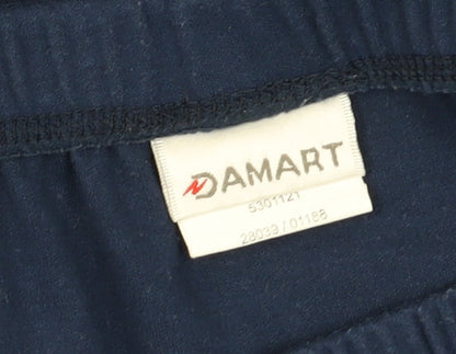 Damart Women's Blue Flare Skirt Size 12 Elastic Waist
