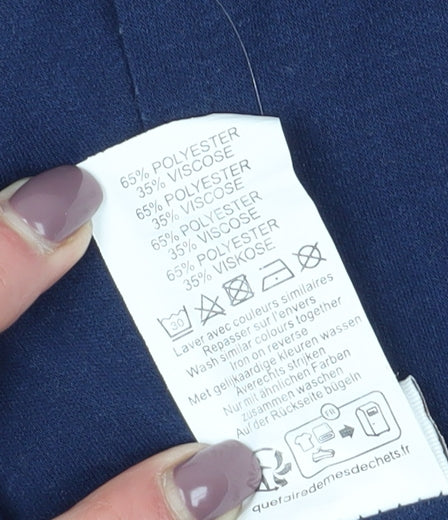 Damart Women's Blue Flare Skirt Size 12 Elastic Waist