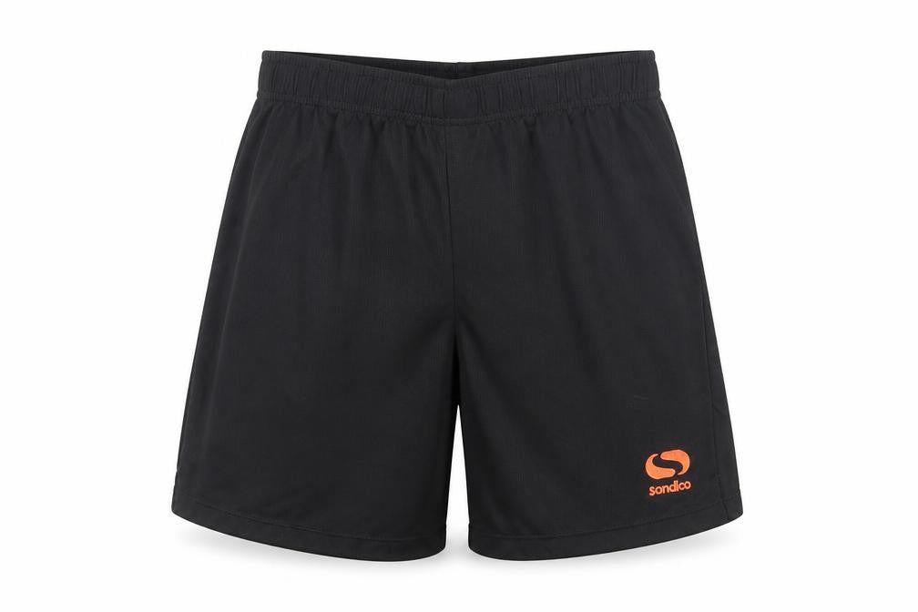 Front view of Sondico boys’ black athletic shorts 13 years